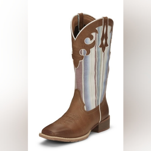 Justin Boots Shoes - Justin LATTIE WHEAT Womens 6.5B Western Cowboy Boots L2967 Leather Square Toe